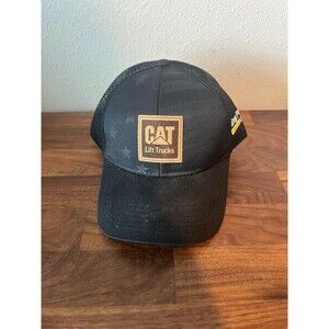 CAT Lift Trucks Ring Power Stars And Stripes Black Trucker Hat Outdoor Cap
